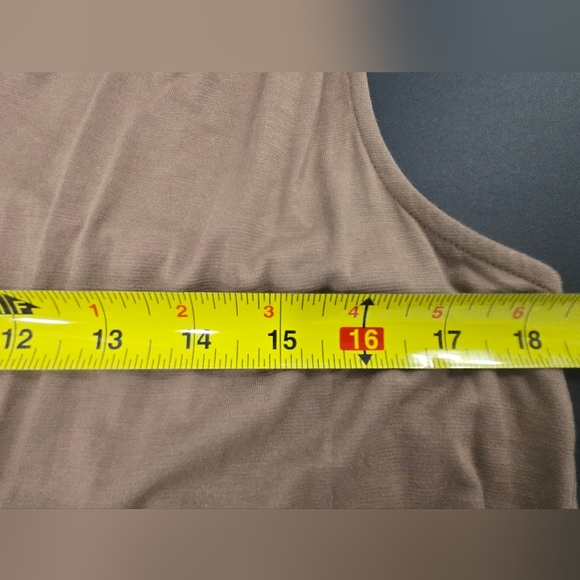 NWT Anthropologie Wrap Maxi Dress Taupe Brown Stretch Knit Chic streetwear SZ M - Picture 15 of 16